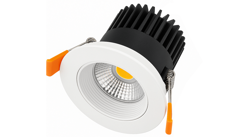 an image of a high-quality recessed downlight showing its components