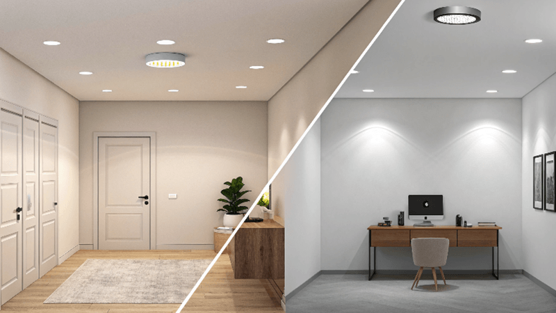 A diagram clearly showing the category of recessed light and the specific type called a downlight