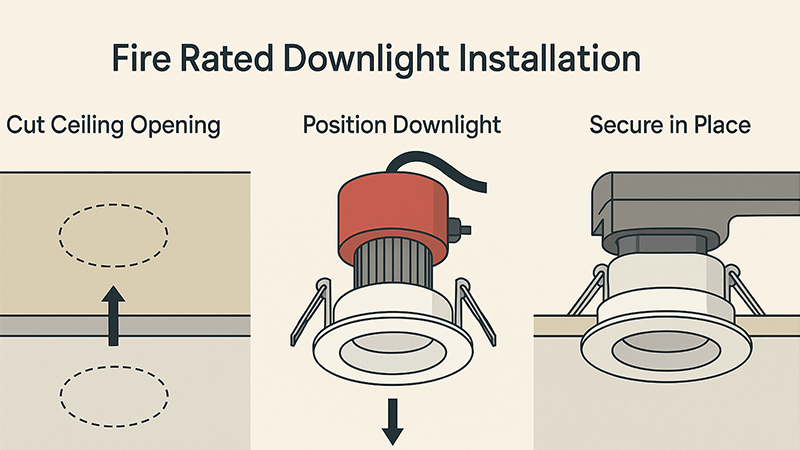 fire rated downlight installation diagram