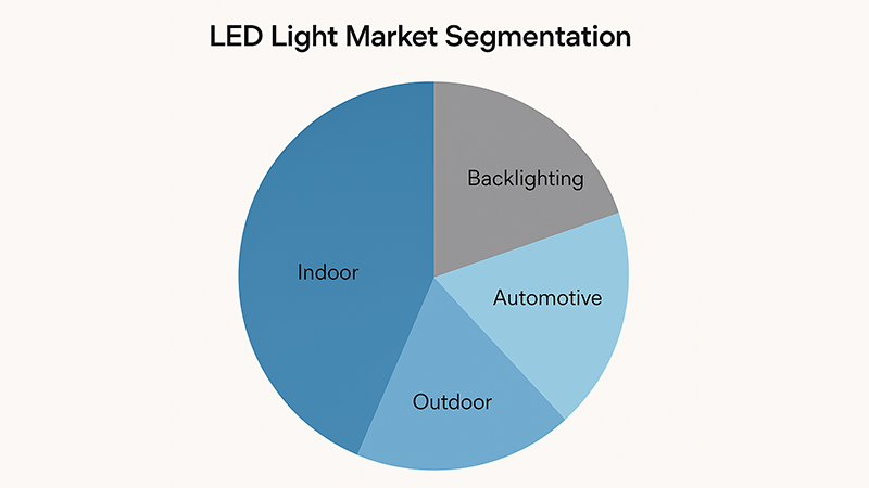 A chart showing LED light market segmentation