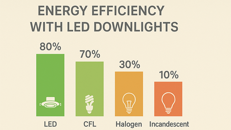 A comparison chart showing the energy efficiency of LED vs other bulbs