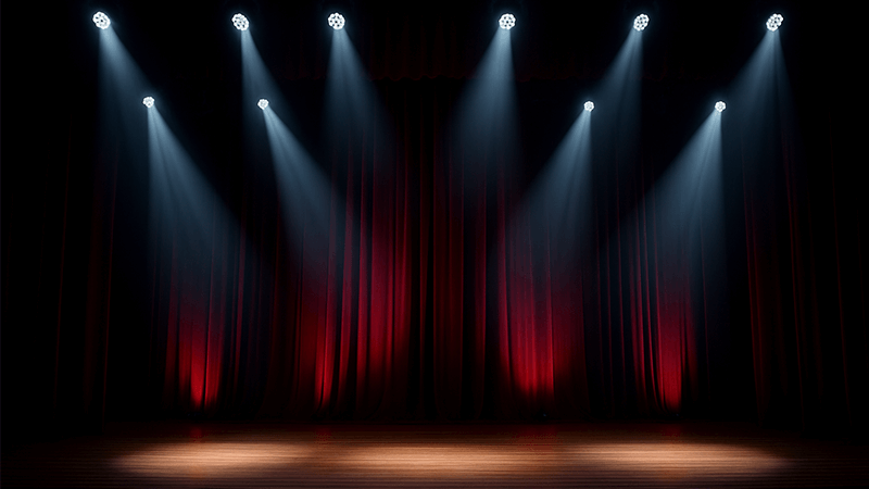 Theatrical spotlight effect created by COB LED downlights in a store