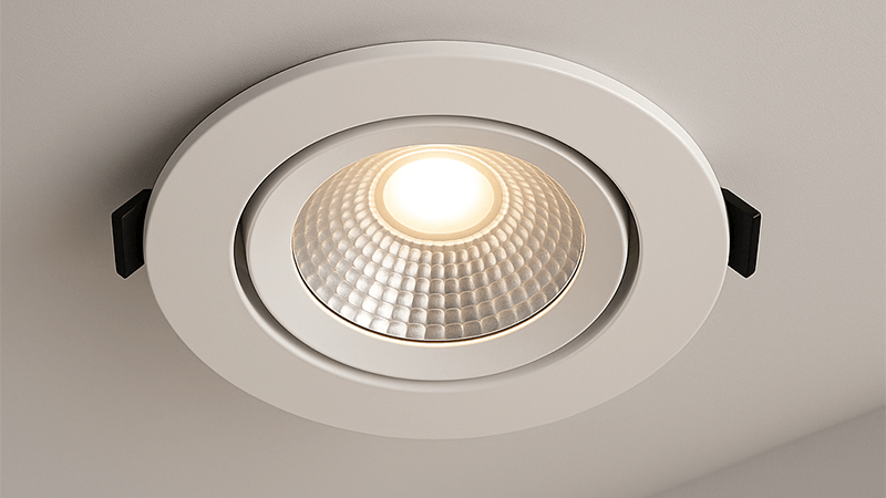 COB LED downlight installed in a modern ceiling