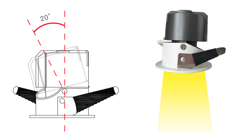 An array of modern LED downlights showing different designs and beam angles