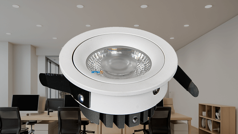 COB LED downlights in a modern office