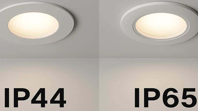 Comparison of IP44 and IP65 downlights