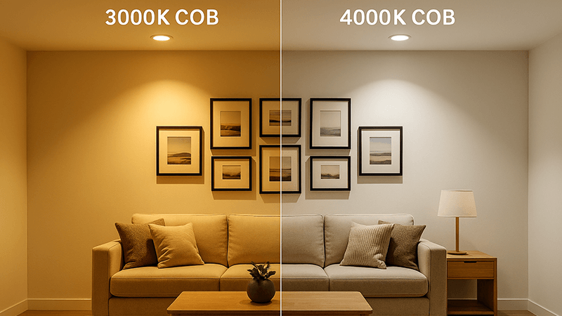 3000K vs 4000K COB LED light comparison