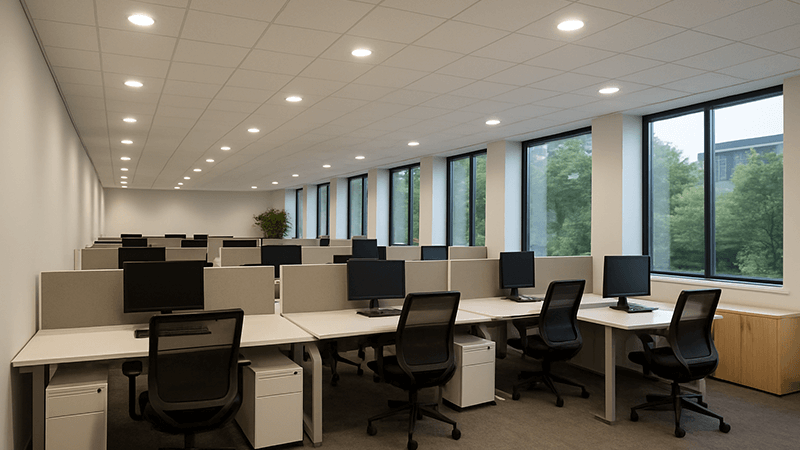4000K neutral white COB lighting in an office