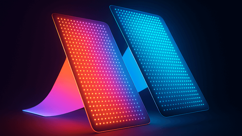 A futuristic concept image of MicroLED or Quantum Dot lighting panels