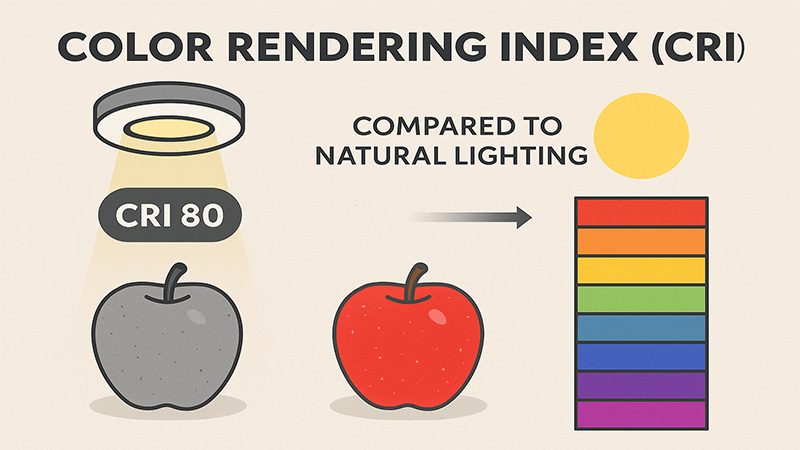 Diagram explaining how Color Rendering Index works