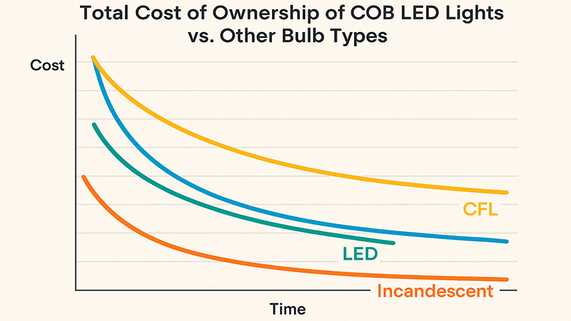 An adjustable COB LED downlight being positioned to highlight a specific area