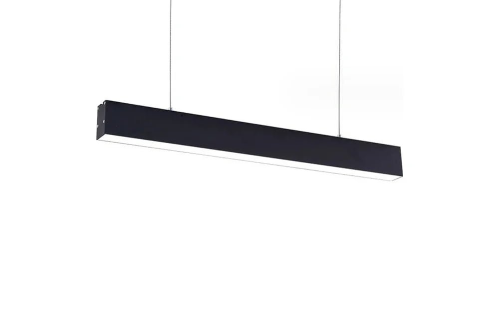 Modern office with linear lighting