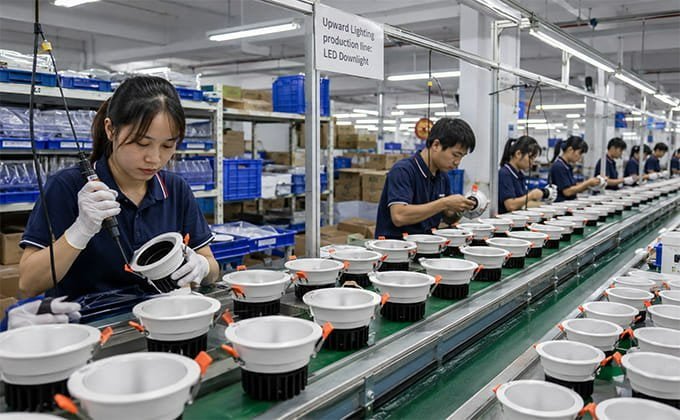 Upward Lighting production line