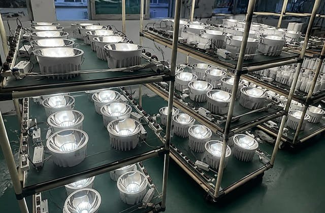LED downlight aging test room