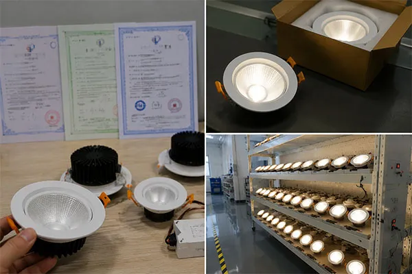 LED Downlight Certificates Samples and Aging Tests LED downlight manufacturer in China certificates samples aging tests