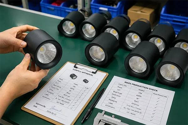 LED downlight supplier sample approval and mass production consistency