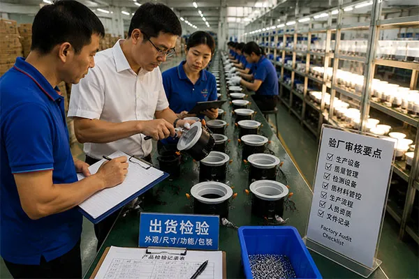 LED downlight factory audit and pre-shipment inspection process