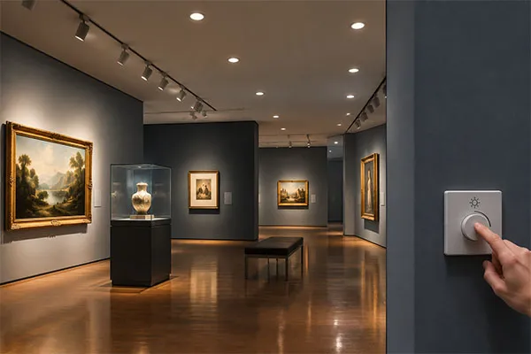 LED downlights for museums and galleries with dimming and lighting controls