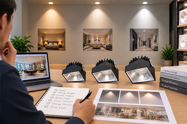 LED downlight products balanced for lumen output, visual comfort, and beam angle