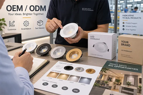 OEM LED downlight supplier support Supplier support for OEM LED downlight small-batch SKU testing