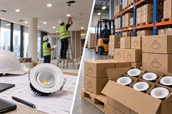 Project Procurement Versus LED Downlight Distribution Stocking Global LED downlight distribution network project versus stock purchasing