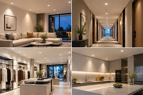 LED downlights by application LED downlights planned for retail residential office and hospitality spaces