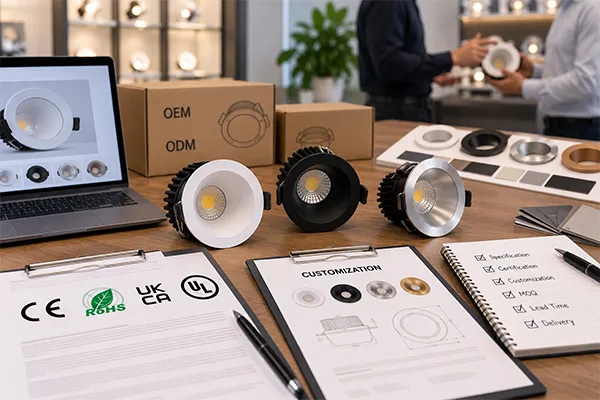 LED downlight certifications and OEM ODM supplier evaluation LED downlight investment decisions for certifications and OEM ODM customization
