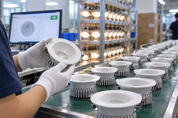 Professional LED downlights quality control process Professional LED downlights quality control and batch consistency checks