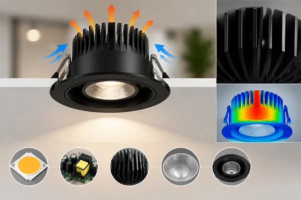 LED downlights heat dissipation review LED downlights thermal design and heat dissipation evaluation