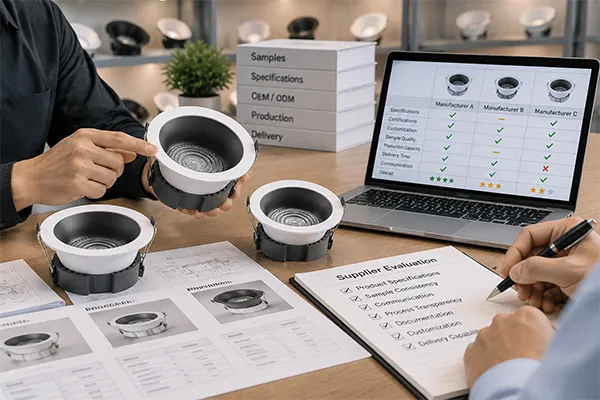 LED downlight manufacturer comparison checklist for procurement