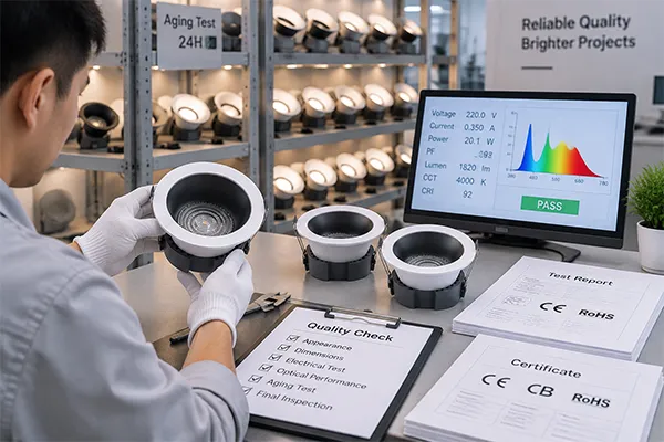 best LED downlights quality control aging test and documentation