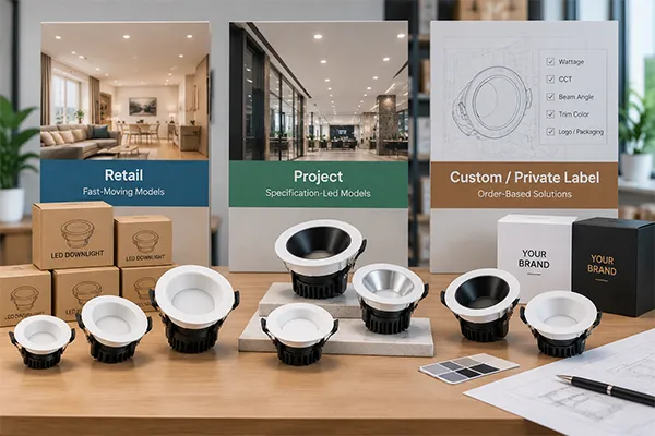 Retail and Project LED Downlight SKU Planning LED downlight SKU planning by retail project and custom sales channel