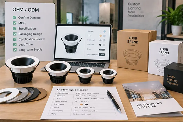 OEM ODM LED Downlight SKU Planning OEM ODM LED downlight SKU planning with custom packaging and specifications