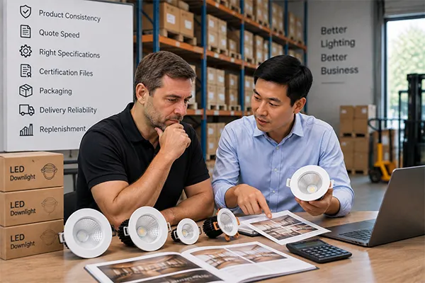 LED downlights supplier evaluation LED downlights supplier evaluation for distributor margin and replenishment