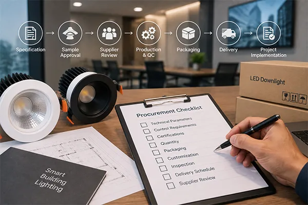 LED downlight procurement and quality control checklist Procurement checklist for LED downlights for smart building applications