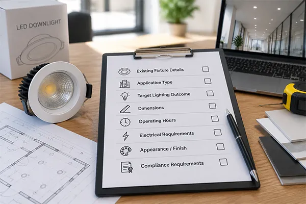 LED downlight project quotation checklist LED downlights for energy saving projects quotation checklist for contractors