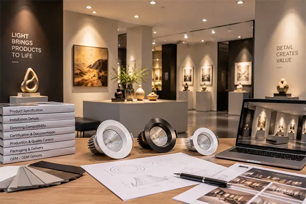 LED downlight supplier evaluation for showroom projects Procurement evaluation for LED downlights for showrooms and exhibition spaces