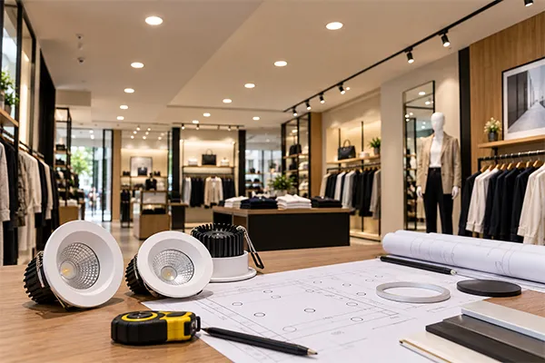 Retail LED downlight ceiling cutout planning Recessed LED downlights for retail ceiling cutout planning