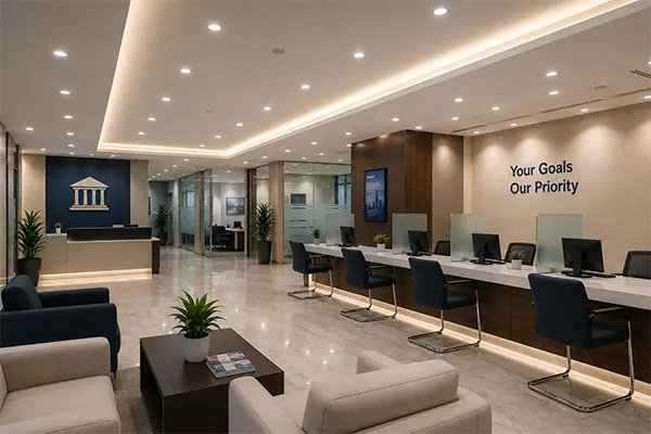 Glare control in bank downlight selection Glare-controlled LED downlights for banks and financial buildings