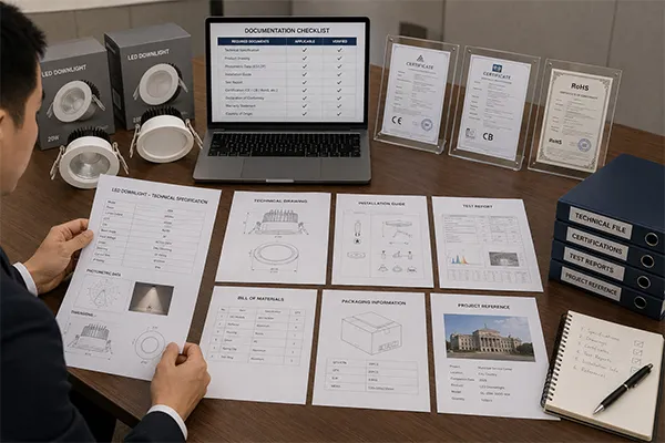 LED downlights for government buildings technical documentation and certification review