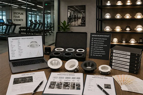 Gym LED downlight supplier quality review Supplier evaluation for LED downlights for fitness centers and gyms