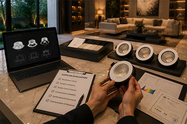 Supplier evaluation for luxury villa LED downlights Supplier evaluation for LED downlights for super luxury villas