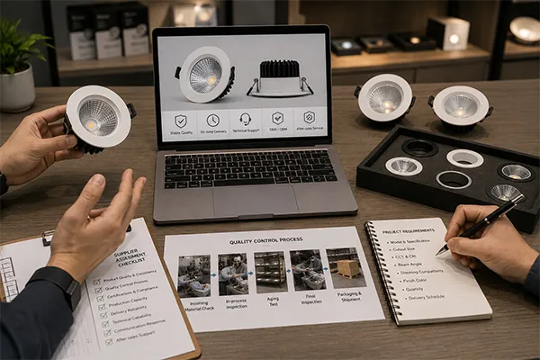 LED downlight quality supplier selection for contractors Supplier assessment for LED downlight quality consistency and project delivery