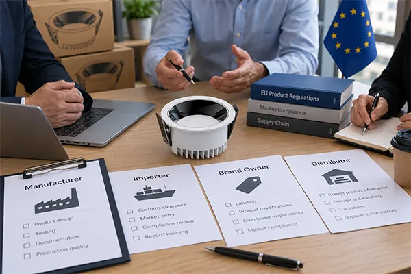 LED Downlight Importer and Manufacturer Compliance Roles LED downlight certification requirements in Europe importer and manufacturer responsibilities