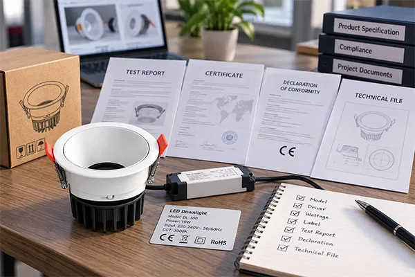 LED Downlight Compliance Document Chain LED downlight compliance document chain including labels drivers and test reports