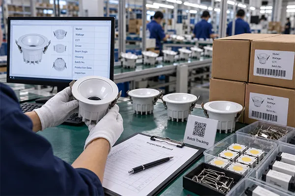 LED downlight standards quality control and traceability LED downlight standards quality control and batch traceability in manufacturing