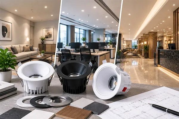 LED downlight application selection LED downlight market trends matched to residential commercial and hospitality applications