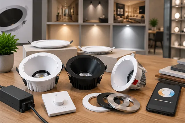 Popular LED downlight features LED downlight market trends including slim anti-glare and selectable CCT options