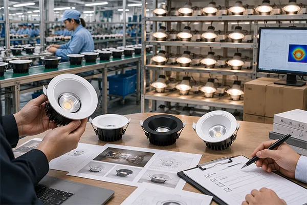 LED downlight supplier evaluation LED downlight market trends supported by manufacturing quality control and aging tests