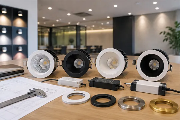 Commercial LED Downlight Specification Comparison Commercial LED downlights comparison for cutout beam angle driver and finish selection